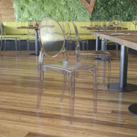 Flash Furniture Transparent Crystal Extra Wide Ghost Chairs, PK4 ZH-GHOST-OVR-4-GG